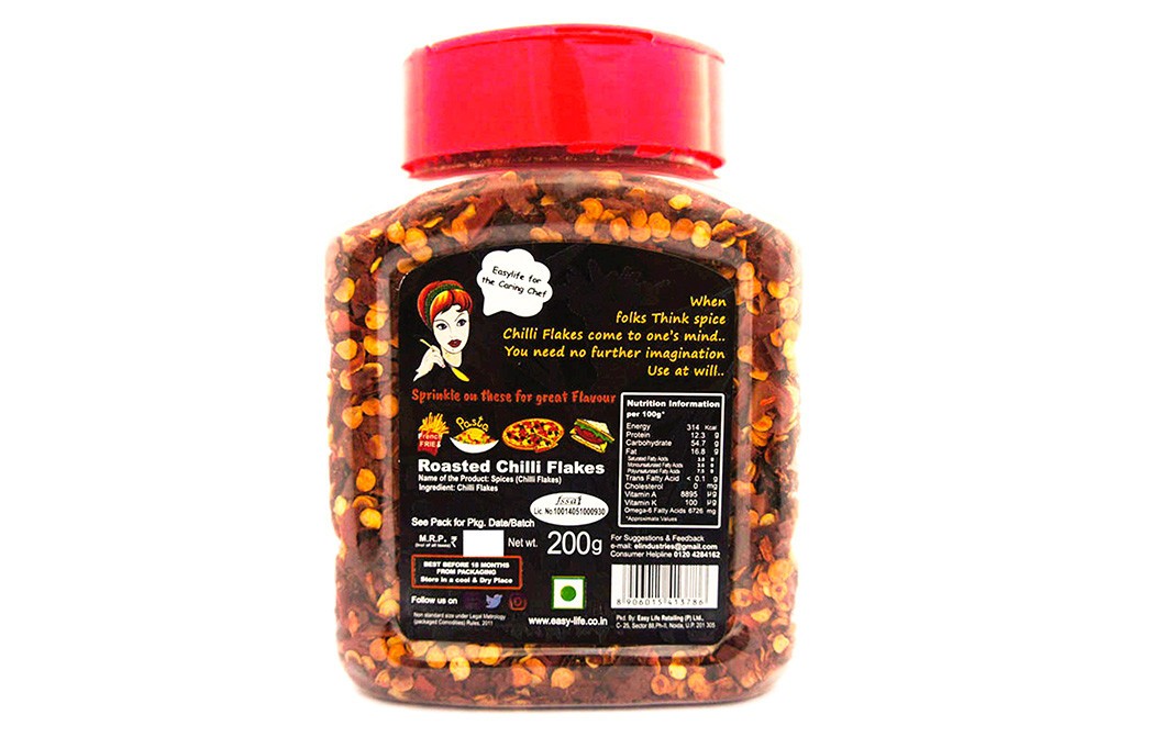 Easy Life Chilli Flakes Roasted    Plastic Jar  200 grams